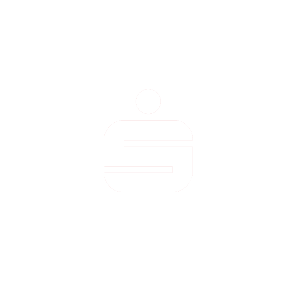 Ein minimalistisches, weißes Logo auf hellgrauem Hintergrund, bestehend aus einem abgerundeten Rechteck mit einer horizontalen Linie im Inneren und einem kleinen Kreis darüber.